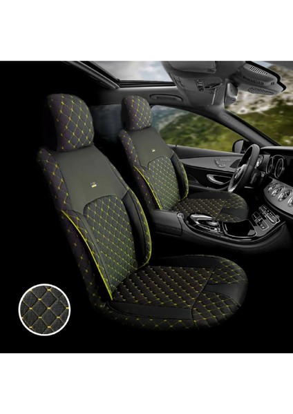 Honda Prelude Serisi Uyumlu Tugraserisi Araba Koltuk Kılıfı Takımı Pamuklu Deri Detay