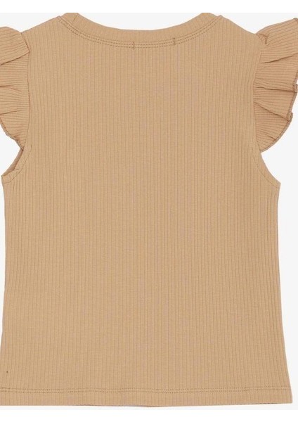 Kız Çocuk Kolları Fırfırlı Zincirli Kaşkorse T-Shirt indirimleri