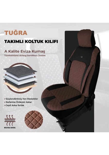 Hyundai Accent Blue Uyumlu Tugraserisi Araba Koltuk Kılıfı Takımı Pamuklu Deri Detay