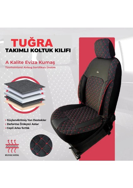 Kia Soul 2014 ve Sonrası Uyumlu Tugraserisi Araba Koltuk Kılıfı Takımı Pamuklu Deri Detay fiyatları