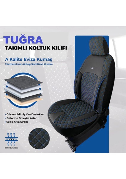 Jeep Patriot 2007-2017 Uyumlu Tugraserisi Araba Koltuk Kılıfı Takımı Pamuklu Deri Detay