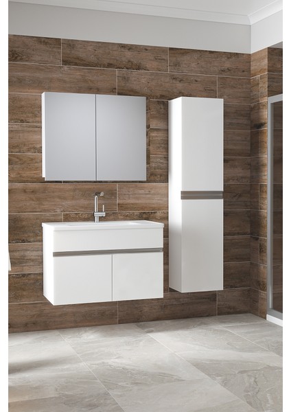 Esen Beyaz (65+35) 100 cm Ayna Dolaplı Boy Dolaplı Mdf Lüx Banyo Takımı fiyatları