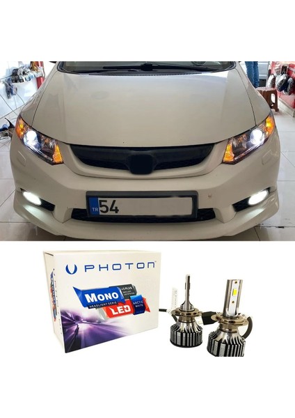 Honda Civic Fb7 LED Xenon Kısa Far Ampulü H11 Mono Yeni Seri Beyaz 2012-2016
