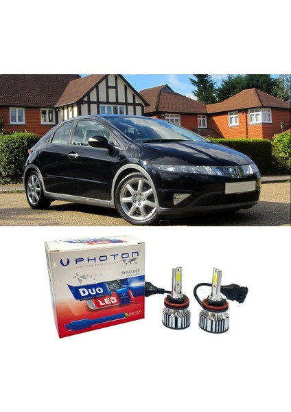 Honda Civic Hb LED Xenon Kısa Far Ampulü H7 Duo Yeni Seri Beyaz 2006+