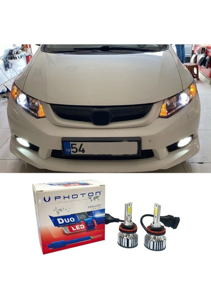 Honda Civic Fb7 LED Xenon Uzun Far Ampulü Hb3 Duo Yeni Seri Beyaz 2012-2016