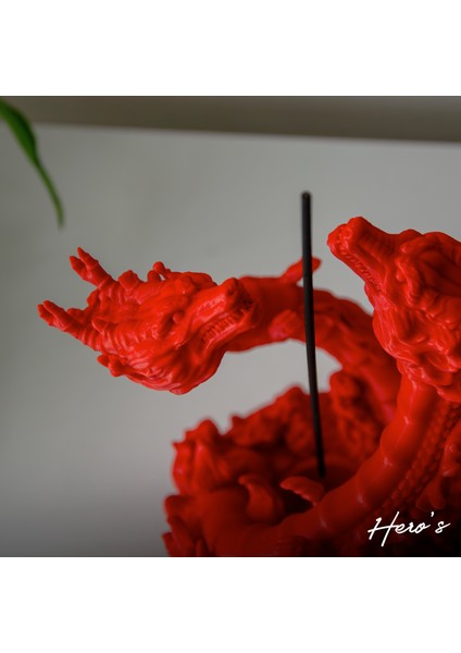 H3D Design Çift Başlı Ejderha Desenli Dekoratif Tütsülük