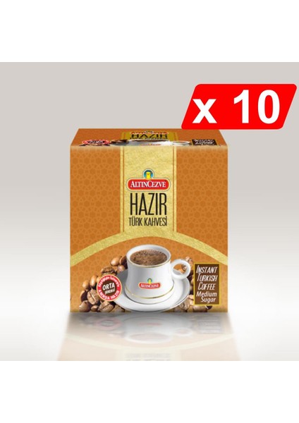 Hazır Türk Kahvesi Orta Şekerli (20 Adet x 9 Gr) 10LU Paket