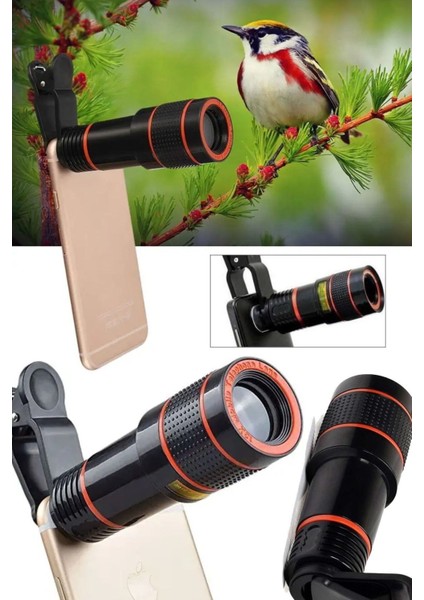 Lensler ve Filtreler 8x Hd Zoom Cep Telefonu Büyüteç Mikroskop Dijital Teleskop Kamera Lens Cep Tel