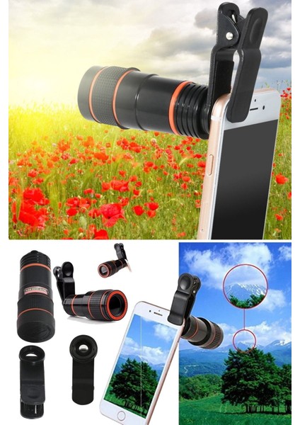 Lensler ve Filtreler 8x Hd Zoom Cep Telefonu Büyüteç Mikroskop Dijital Teleskop Kamera Lens Cep Tel