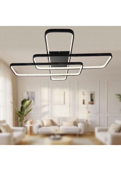 TT040-SY Tt Aydınlatma Mat Siyah Plofonyer LED Avize modelleri