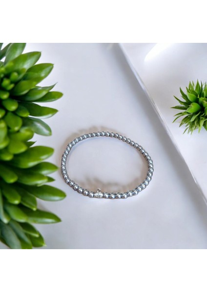 Hematit Bilekliği Açık Gri Erkek Bilekliği Renk Atmaz Kararmaz modelleri