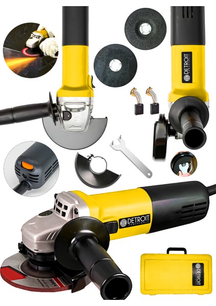 Usa Powertools Çantalı Avuç Içi Taşlama Makinası 6 Kademeli 115 mm