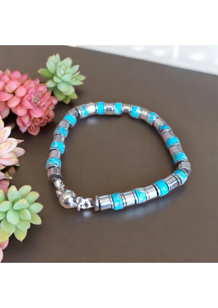 Varasit Bileklik Hematit Bileklik Mıknatıs Klipsli Bileklik Tak Çıkar Bileklik