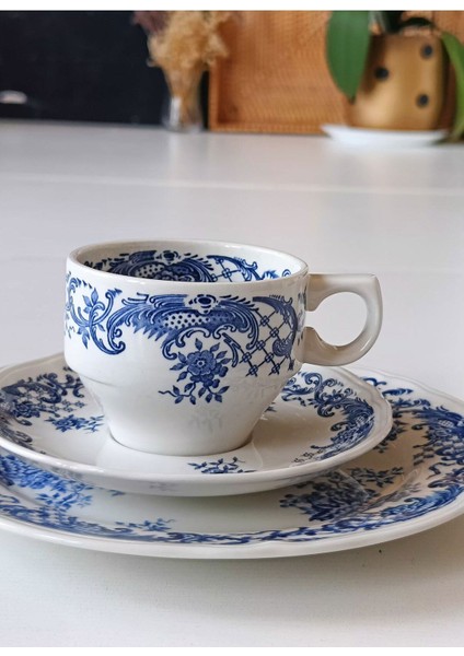 Valeria Üçlü/trio Çay Fincanı Vitro Porzellan Antıque Tea Cup & Saucers fırsatları