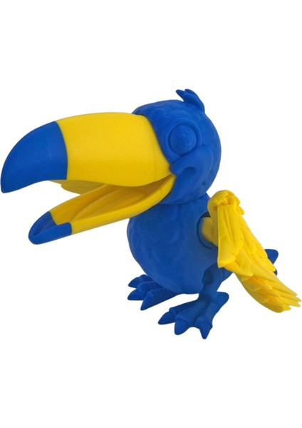 3D Hareketli Tukan Kuşu Figürlü Oyuncak - Sarı Lacivert