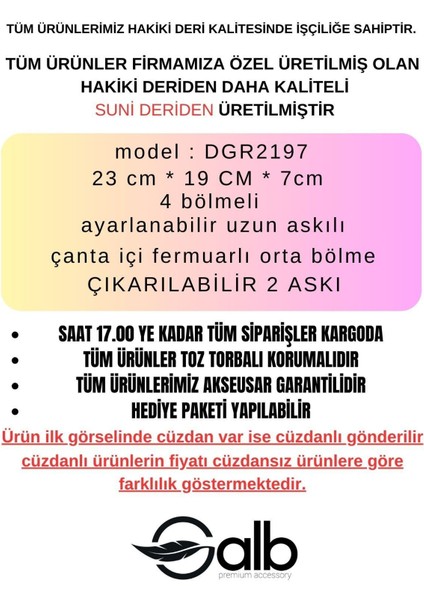 Orta Boy 2 Askılı Günlük Kullanıma Uygun Kadın Omuz Çantası Postacı Çantası DGR2197