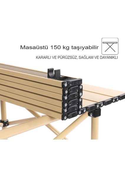 Orta Boy Gold Kamp Piknik Masası Taşınabilir Katlanır Kamp Bahçe Açılıp Kapanır Masa Yemek Masası modelleri