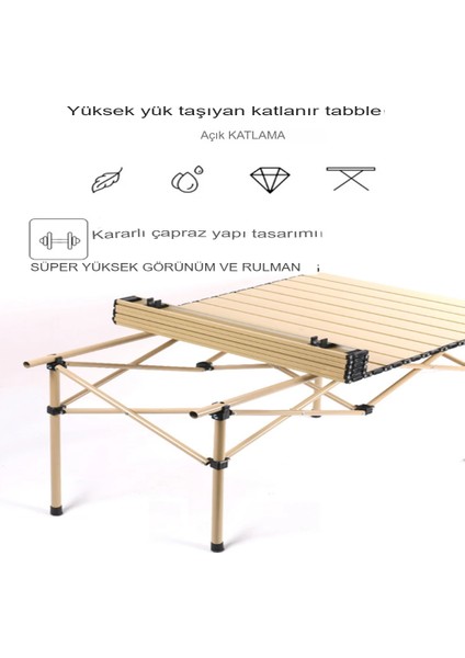 Orta Boy Gold Kamp Piknik Masası Taşınabilir Katlanır Kamp Bahçe Açılıp Kapanır Masa Yemek Masası indirimleri