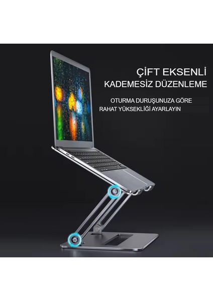 Çelik Düz Model Katlanır Laptop Standı Dizüstü Bilgisayar Tablet Yükseltici Telefon Tutucu Stand