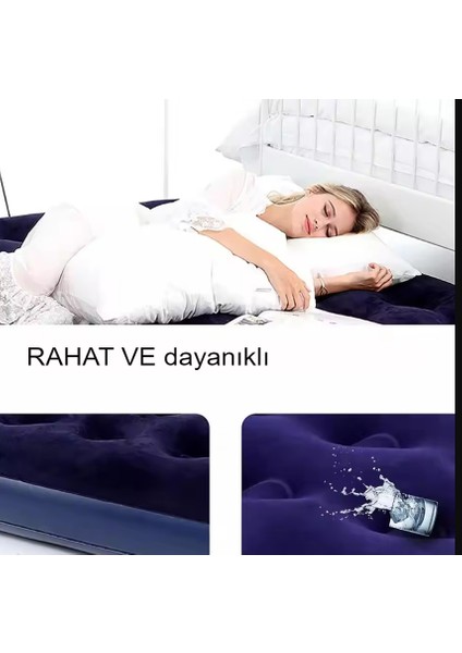 intex Mavi Şişme Yatak Orjinal Kamp Yatağı 183X76X23CM Ev Kamp Yatağı 183X76X23CM