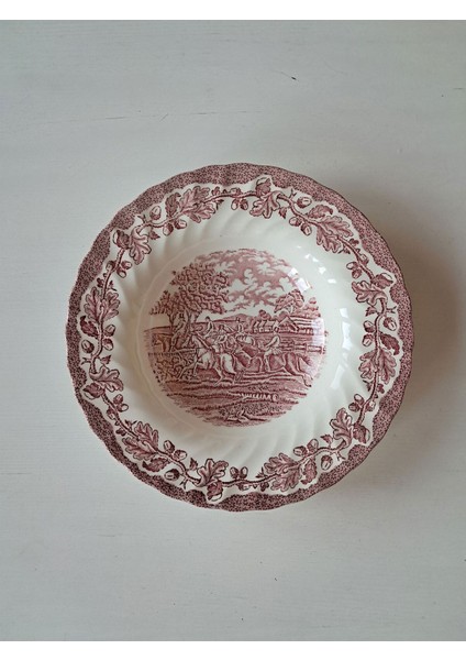 Myotts Ingiliz Antika Yemek Tabağı Kırmızı 22CM