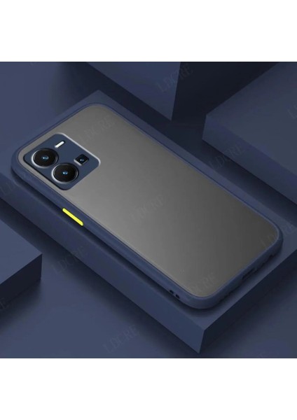 Vivo Y35 Kılıf 3D Kamera Korumalı Arkası Mat Kenarları Renkli Smoke Case