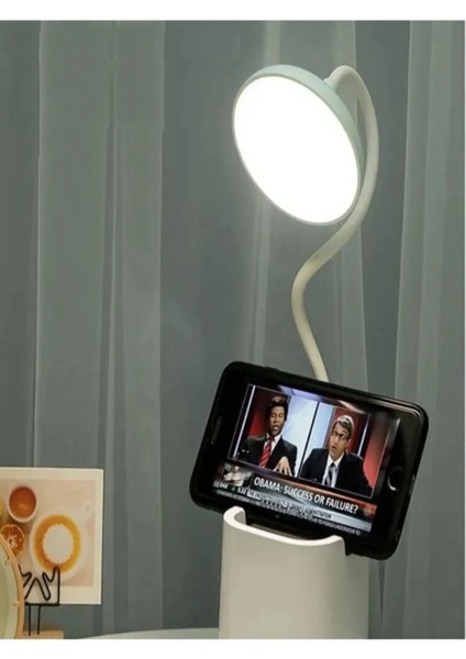 Telefon Standtlı USB Şarjlı Hem Beyaz Hem Gün Işıklı Çok Modlu Kalemlikli Ayarlanabilir Işık