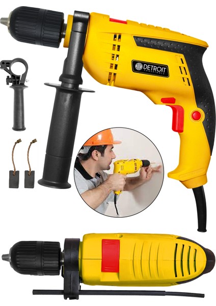 Usapowertools Profesional Elektrikli Matkap 13 mm 1000W-SARI Daflong Series