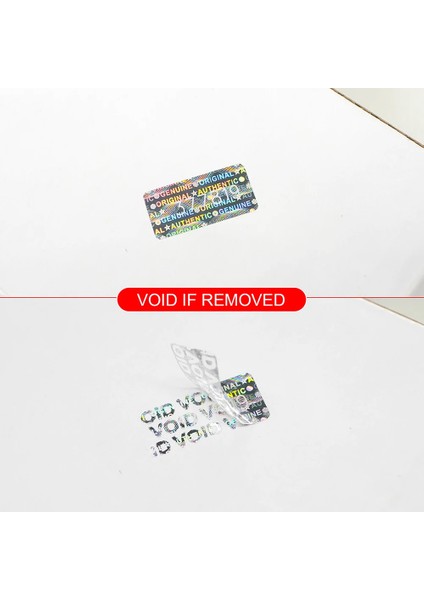 98 Adet 1x2 cm Gümüş Hologramlı Garanti Etiketi Ayrı Seri Numaralı