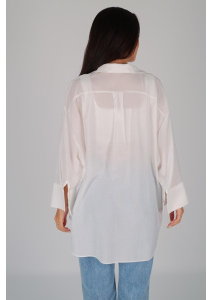 Kadın Beyaz Oversize Gömlek fırsatları