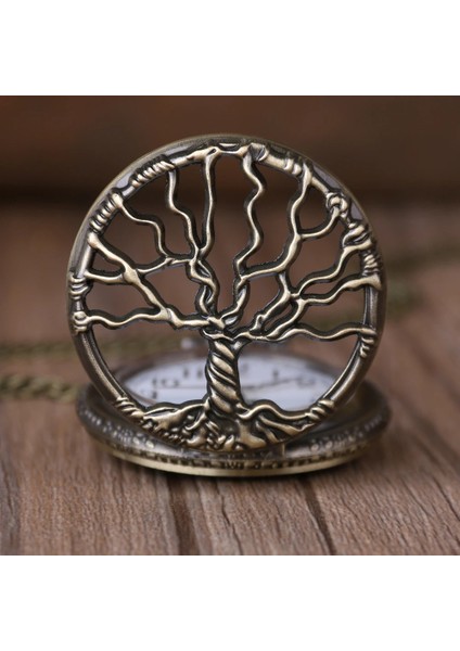 Kişiye Özel Hayat Ağacı Tasarımlı Retro Quartz Zincirli Köstekli Cep Saati modelleri