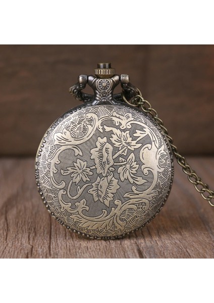 Kişiye Özel Hayat Ağacı Tasarımlı Retro Quartz Zincirli Köstekli Cep Saati