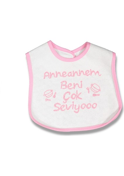 Alp Kids Anneanem Beni Çok Seviyooo Cırtcırtlı Bebek Mama Önlüğü