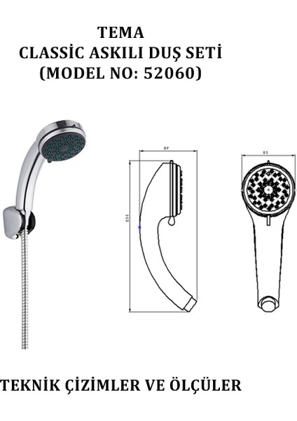 Classıc Askılı Askılı Duş Seti (Model NO:52060) fiyatları