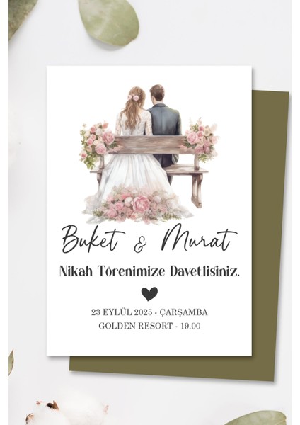 Nikah Davetiyesi - 50 Adet