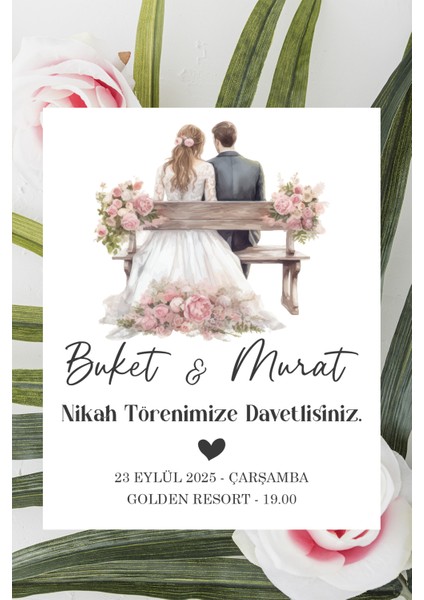 Nikah Davetiyesi - 50 Adet