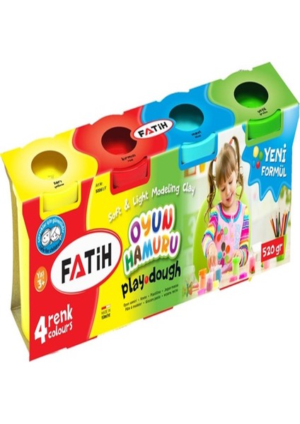 Fatih Oyun Hamuru 4 Renk 520 gr
