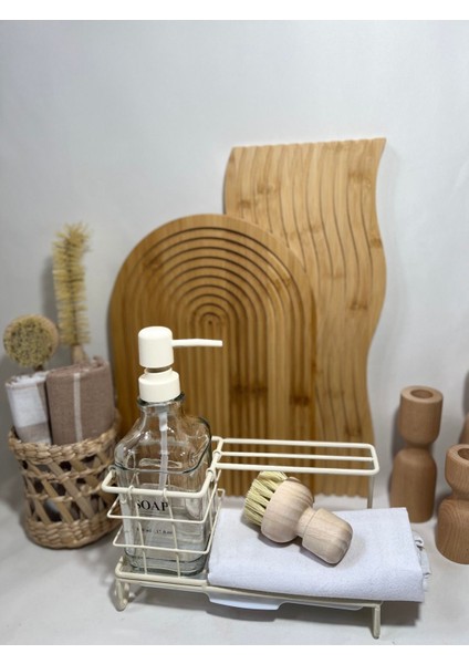 Cam Standlı Sabunluk Seti, Standlı Sabunluk, Standlı Sıvı Sabunluk Beyaz fırsatları