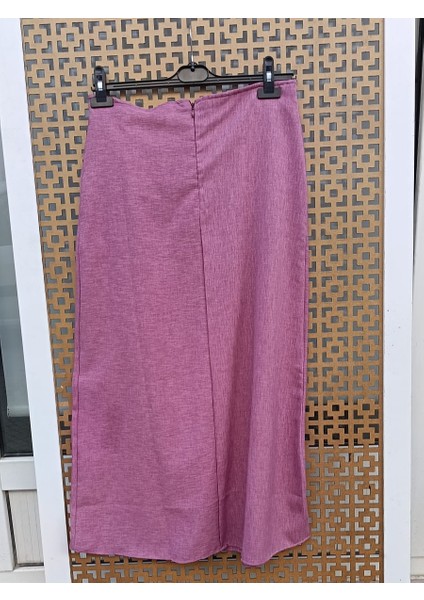 Keten Bağlamalı Etek Pembe - Xl fiyatları