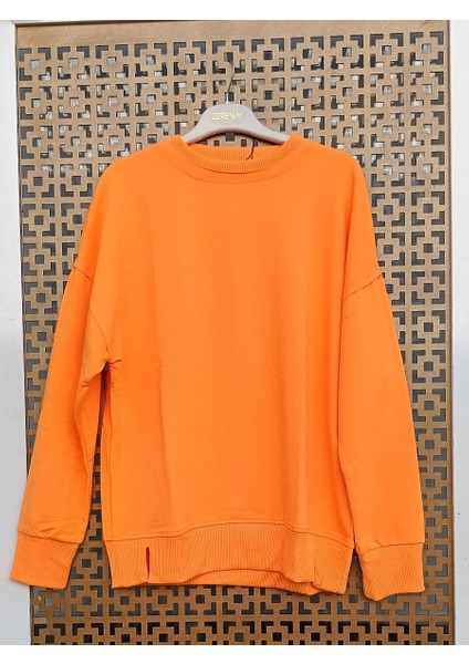 Kadın Sweetshirt Turuncu - S