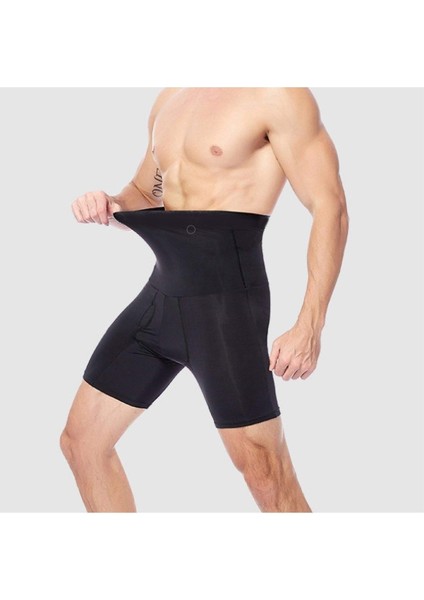 Örme Danni Model Göbek Eriten Korse Boxer Spor Korse Bel Göbek Toparlayan Slikonlı Boxer Siyah Renk