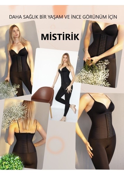 Dokuma Tvigoso Model Askısız Spor Korse Bel Korsesi Ince Görünüm Sağlayan 4 Aşamalı Korse Siyah Ren