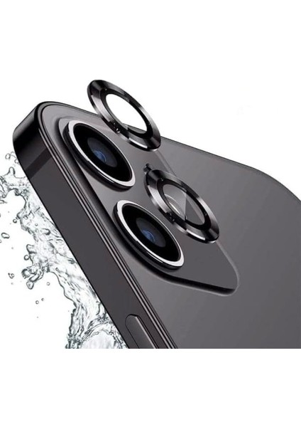 Iphone 13/13 Mini Kamera Metal Lens Koruyucu Siyah