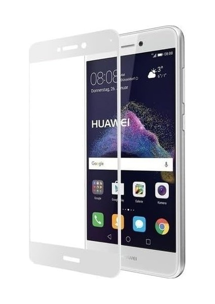 Honor 7x Uyumlu Full Kaplayan Temperli 5d Ekran Koruyucu Cam (Beyaz)