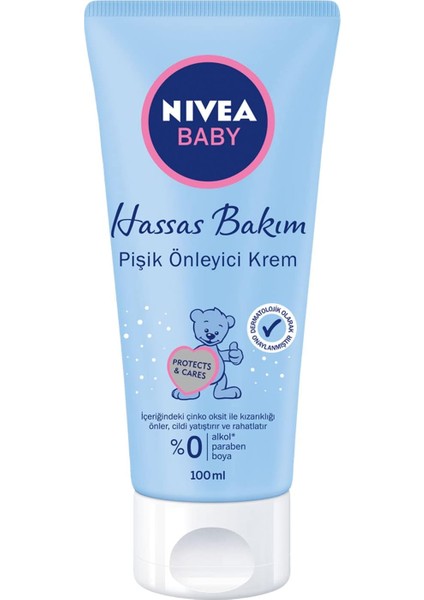 Baby Pişik Önleyici Krem 100 Ml, Hassas Bebek Cilt, Bebek Bakımı,panthenol ile Cilt Tahrişi Önler,%0 Alkol,%0 Paraben