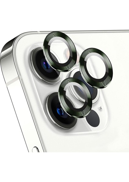 Apple iPhone 13 Pro Tekli Kamera Lens Koruma Camı Koyu Yeşil