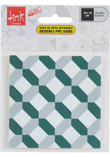 Karma Geometri 1 Metraj Desenli Pvc Karo 10 * 10 cm 20'li Paket