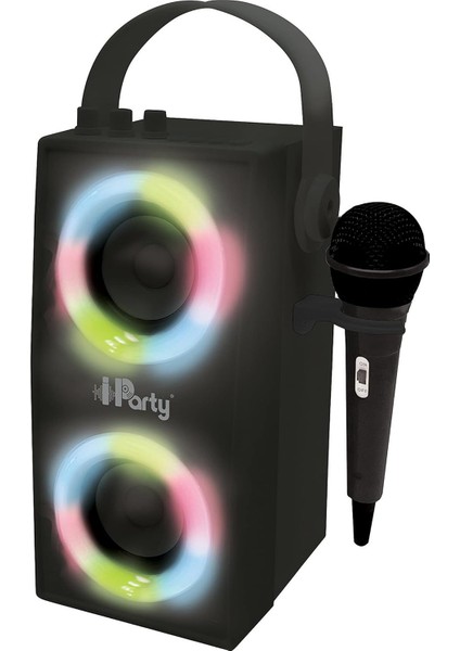 Ipparty Hoparlör - Taşınabilir Bluetooth Mikrofon Hoparlörü, Karaoke, Işık Efektleri, Kablosuz, Usb, Sd Kart, Şarj Edilebilir Pil, Siyah, BTP180BKZ, Tek Boyut