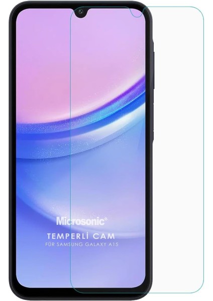 Samsung Galaxy A15 Tempered Glass Cam Ekran Koruyucu [galaxy A15 ile Uyumlu Ekran Koruyucu - Şeffaf]