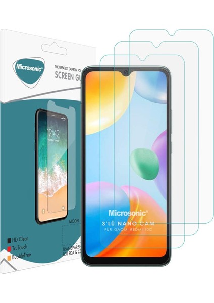 Xiaomi Poco C40 Screen Protector Nano Glass Cam Ekran Koruyucu (3`lü Paket)